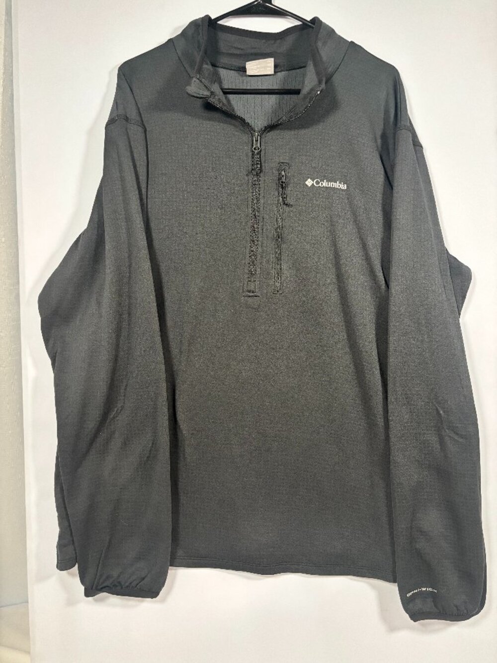 Columbia Omni-Wick Charcoal Gray Men's 2XLT Half-Zip Fleece Pullover